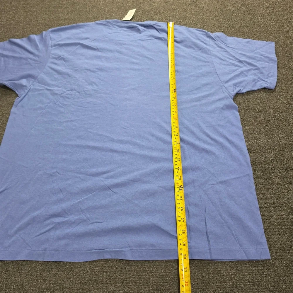 Vintage Polo Ralph LaurenT-Shirt Mens XL Blue Orange Pocket Pony Logo Made USA